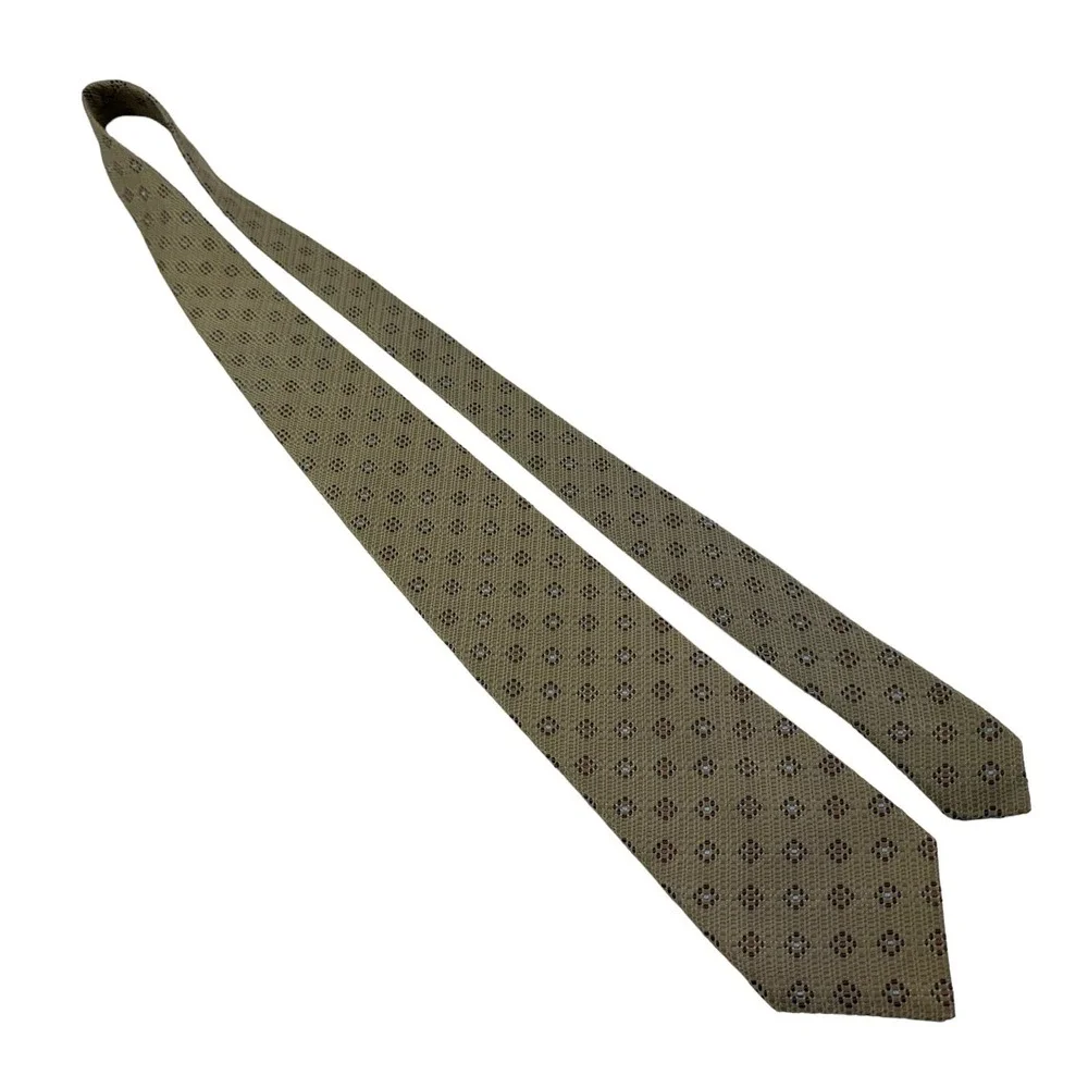 KENZO Homme Brown w/ Rust & Blue Design Silk Tie‎ Mens Size 3.5